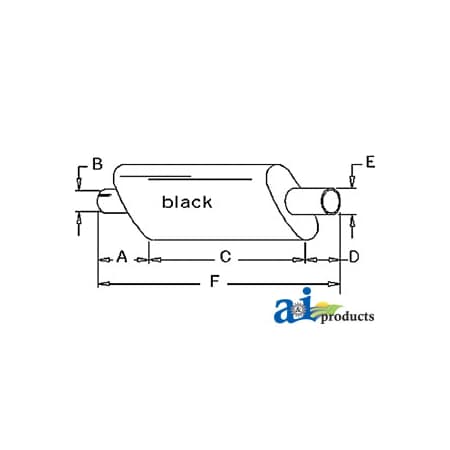 A & I Products Muffler 38" x11" x6" A-530689M91